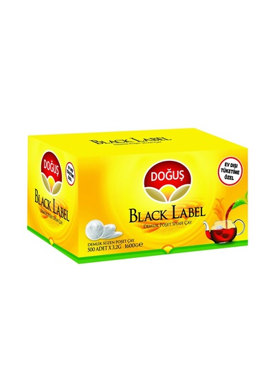 Doğuş Black Label Demlik Poşet Çay 500'lü 1600 G - Parlak Kırmızı Renk Tarı