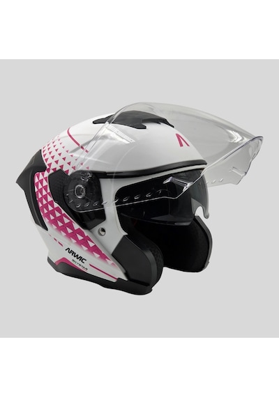 Arwic AR836 Skystar Yarım Ece-R 22.06 Motosiklet Kaskı Pembe