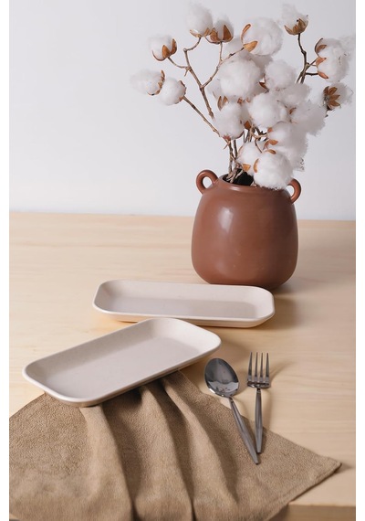 Mat Krem Pergamon Kayık Tabak 26 Cm 2 Adet 040 Çok Renkli