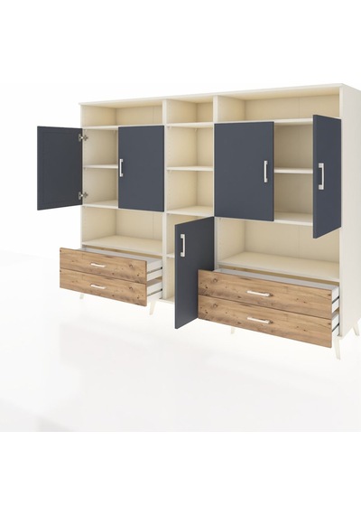Hyperion Dolap 12 Raflı 4 Çekmeceli 5 Kapaklı 220x44x163 Aytaşı-a Aytaşı-antrasit/çam Hyperion Dolap 12 Raflı 4 Çekmeceli 5 Kapaklı 220x44x163 Aytaşı-a Aytaşı-antrasit/çam