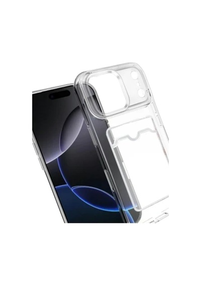 Apple Uyumlu iPhone 17 Pro Max Kılıf Kartlıklı Kamera Çıkıntılı Şeffaf Darbe Korumalı A Kalite Kapak