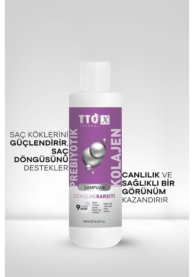 X Prebiyotik & Kolajen Dökülme Karşıtı Şampuan 250ml Cocamidopropyl,betaine,glycerin