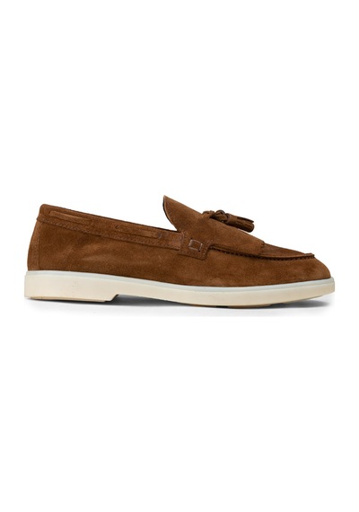Deery Erkek Hakiki Süet Taba Renk Püsküllü Loafer - 02030mtbac01