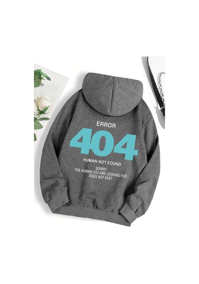 Startmore Startmorehata 404 İnsan Bulunmaz Üzgünüm Kadın Kapşonlu Moda S-xxl Kapüşonlular Polar Yüksek Kaliteli Antrasit