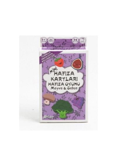 Mini Hafıza Kartları Türkçe-ıngilizce Kelimeler Sebze- Meyve