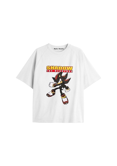 Kalic Studio Unisex Bay Sonic Desenli Beyaz Yazlık T-shirt Beyaz-194