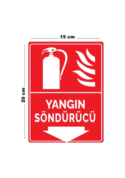 Lucena Metal Yangın Söndürücü 15 Cm X 20 Cm Uyarı Levhası Yönlendirme Tabelası