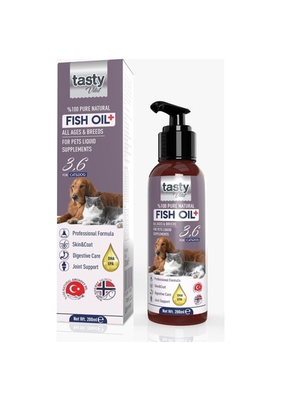 Fishoil Kedi Ve Köpekler Için Somon Ve Hamsi Yağı 200 Ml Iştah Açıcı, Göz Ve Eklem Desteği, Epa Dha