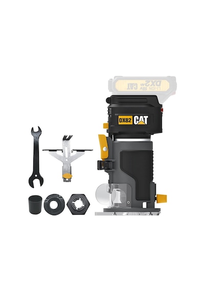 Cat Dx82b 18volt Şarjlı Kömürsüz 6mm Devir Ayarlı Profesyonel Avuç İçi El Frezesi Formika Tıraşlama Akü Dahil Değildir