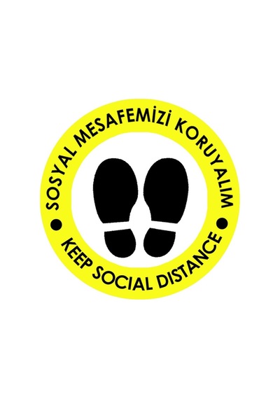 Sosyal Mesafe Etiketi / Türkçe - İngilizce Sticker 20x20 Diğer