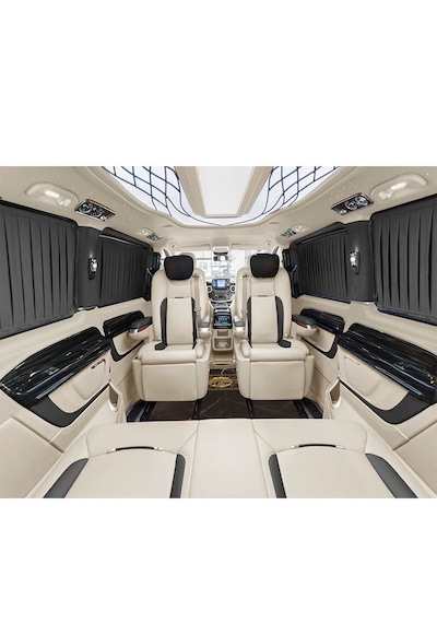 Mercedes Vito Ekstra Uzun Vip Pileli Perde Alcantra Siyah 1 ADETLİ SET