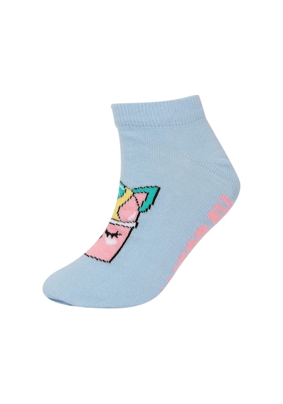 Defacto Kız Çocuk Unicorn Desenli 7li Pamuklu Patik Çorap A6568a8nskr1