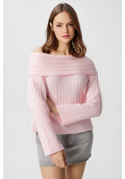 Ritnice Kadın Perla Sof Pembe Yumuşak Dokulu Kazak Softpembe