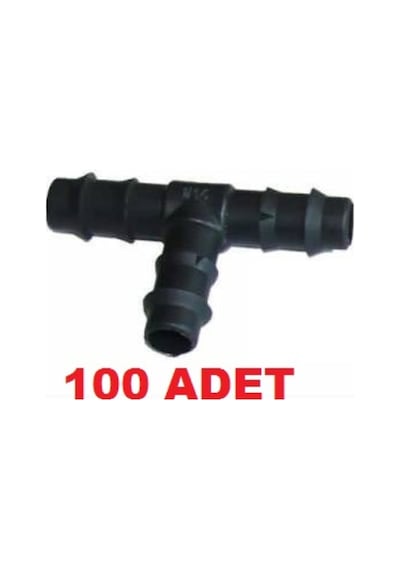 100 Adet Damla Sulama Boru T Parçası
