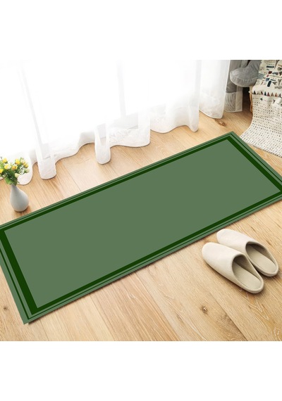 Dijital Kaymaz Yıkanabilir Mutfak Banyo Salon Paspas Halısı Trend Modern Al4007 Haki