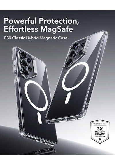 Samsung Galaxy Uyumlu  S26 Ultra Classic Hybrid Magsafe Kılıf Şeffaf