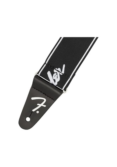 Fender Weighless Running Logo Gitar Askısı 5,1 Cm, Siyah/beyaz