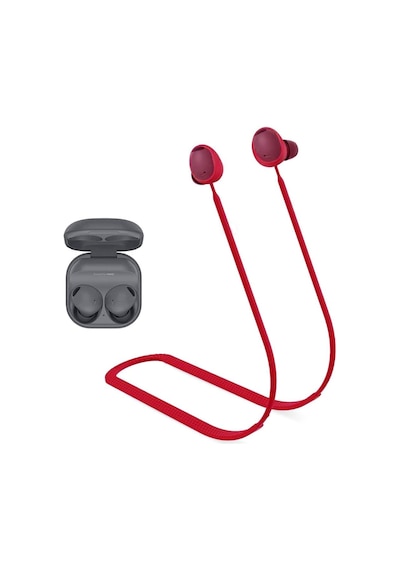 Samsung Galaxy Buds2 İle Uyumlu/galaxy Buds2 Pro İle Uyumlu Yumuşak Güçlü Silikon Özel Kaymaz Tasarım Spor Kaybolmaya Karşı Kulaklık Aksesuarları Boyun İpi Kırmızı