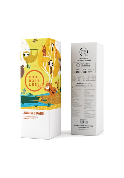 Cool Bottles The Kids Bottle Jungle Park Pipetli Termos Suluk 260 Ml Çok Renkli