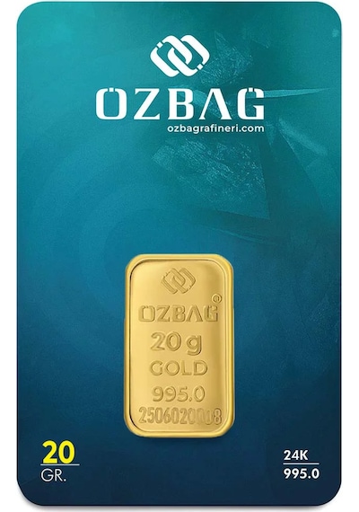 AgaKulche 24 Ayar 20 gr 995 Özbağ Külçe Altın