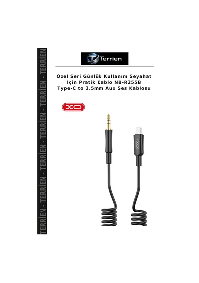Özel Seri Günlük Kullanım Seyahat İçin Pratik Kablo Nb-r255b Type-c To 3.5mm Aux Ses Kablosu