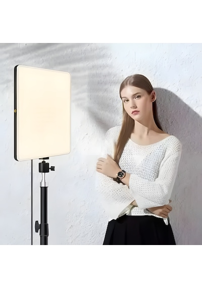 Profesyonel 10 İnç Led Panel Işık Seti Ayarlanabilir Tripodlu, Soğuk/sıcak Işık, Fotoğraf & Video Çekim Aydınlatma, Stüdyo Işık Sistemi