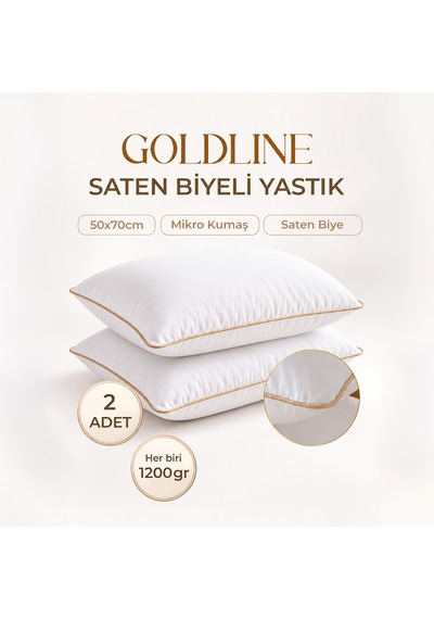 2'li Gold Line Nano Jel Yastık - 1200 Gram Beyaz-  Gold