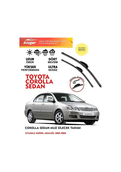 Toyota Corolla Silecek Silgi Silgeç Silgeç Silgi Takımı 2005 Model Araca Özel Aparat