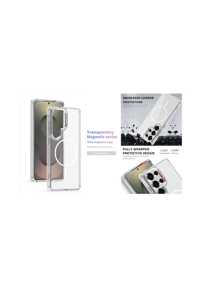 Schitec Samsung Uyumlu Galaxy S25 Ultra Magsafe Özellikli Şeffaf Kılıf