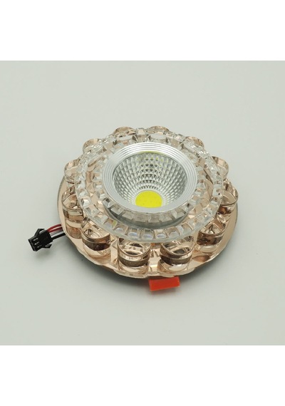 Gold Kristal Cam Sıva Altı Spot Cob Led Armatür Beyaz Gün Işığı Gold
