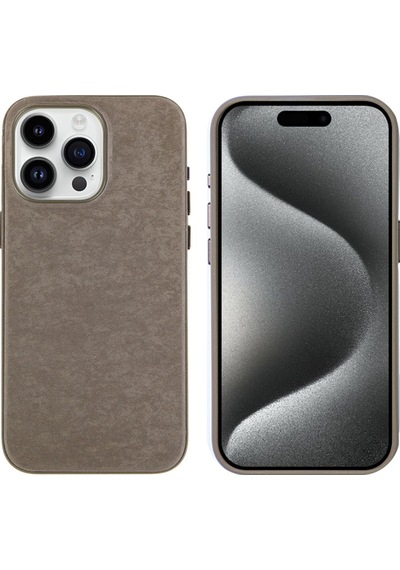 Apple Uyumlu iPhone 15 Pro Max Tuva Mikro Fiber Mimoza Kılıf-siyah