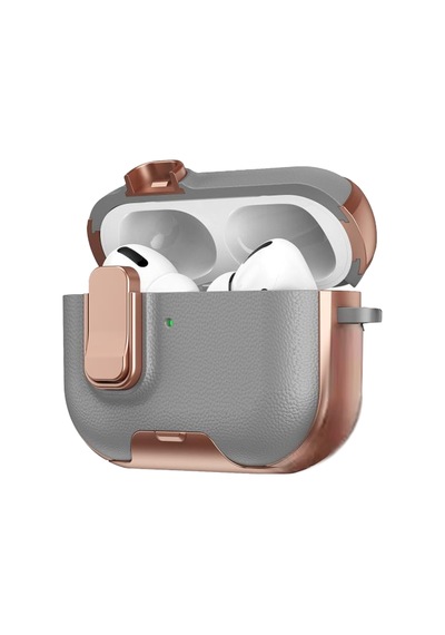 Apple Airpods Pro 3 3.nesil Rova Deri Kılıf - Rose Gold