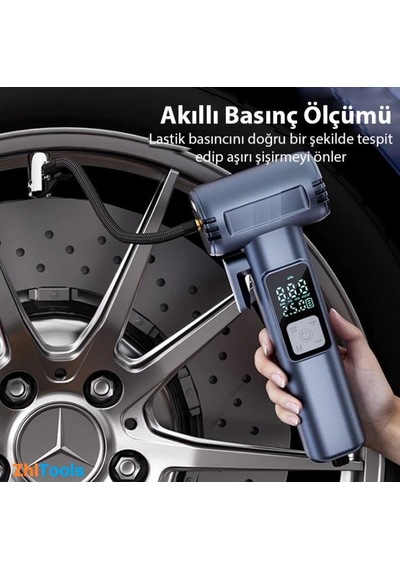 Zhltools St-5530 Dijital Şarjlı Araç Lastik Hava Şişirme Pompası Power Bank Penere Kırıcı