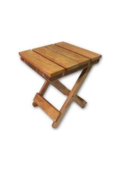 Ahşap Katlanır Tabure 1 Adet 30 Cm X 36 Cm Fındık
