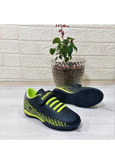 Kinetix Breton J Turf Siyah-neonsarı Cırtlı Halı Saha Futbol Ayakkabısı 001