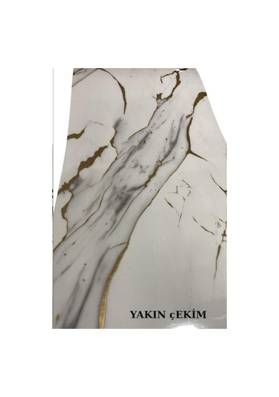 120cm X 3 Metre Tek Parça Yapışkanlı Rulo Mermer Desenli Duvar Paneli Kağıdı Silinebilir Ls-6010-böte Altın