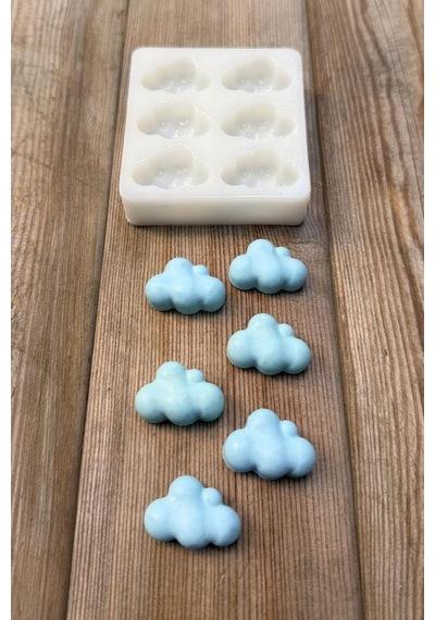 Bubble Bulut Mini Altılı Silikon Mum Kalıbı Çok Renkli