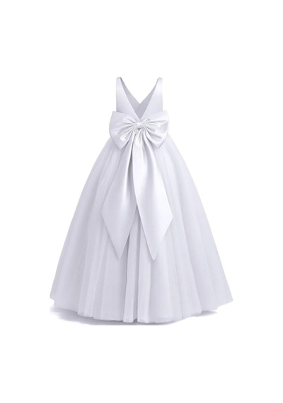 Lilymoon Kız Çocuk Maxi Abiye Elbise Astarlı Beyaz