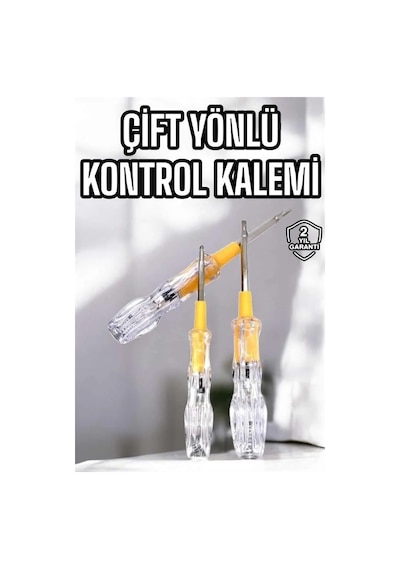 Çift Taraflı Elektrik Kontrol Kalemi Şeffaf Tornavida 09724347