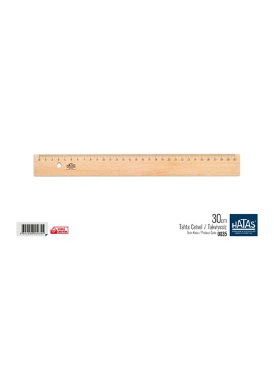 Hatas 0035 Tahta Cetvel 30 CM Ahşap