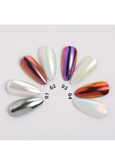 Holografik Efektli Beyaz İnci Tozu, Nail Art, Kalıcı Oje Tırnak Süsleme No.02