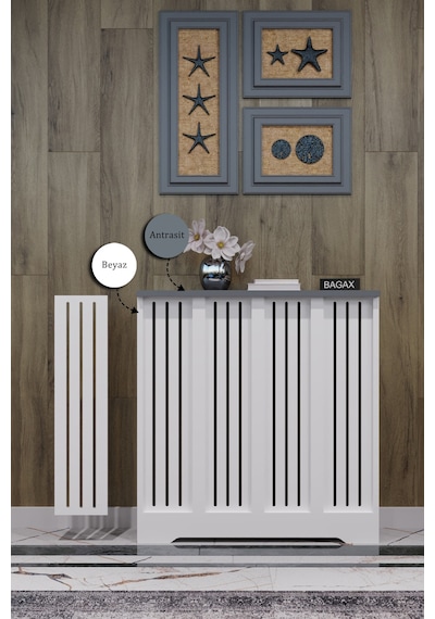 Dekoratif Petek Dolabı Kalorifer Peteği Kapatma Ünitesi Modern Tasarım İç Ölçü 76 Cm Dış Ölçü 80 Cm Petek 76 Beyaz Üstü Antrasit D2 Dekoratif Petek Dolabı Kalorifer Peteği Kapatma Ünitesi Modern Tasarım İç Ölçü 76 Cm Dış Ölçü 80 Cm Petek 76 Beyaz Üstü Antrasit D2