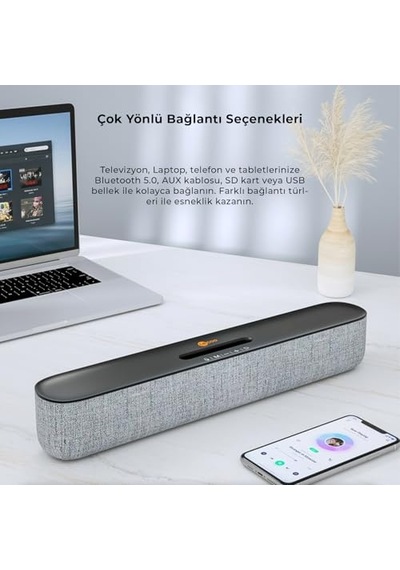 Lecoo Ds108 Kablosuz Bluetooth 10w Soundbar Taşınabilir Stereo Hoparlör Beyaz