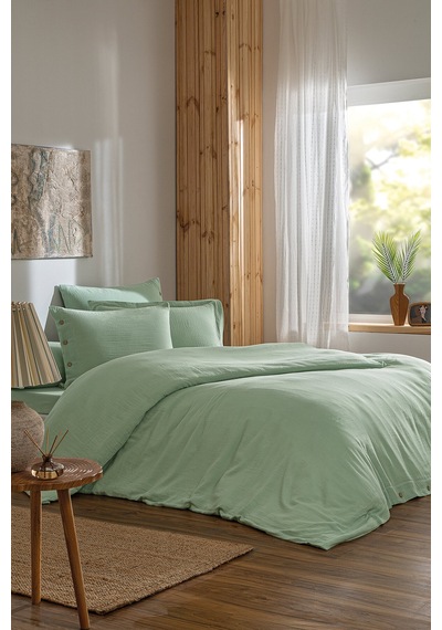 Özdilek Nadia King Size Muslin Nevresim Takımı Mint