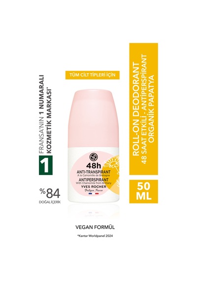 Yves Rocher Ter Önleyici 48 Saat Etkili Kadın Antiperspirant Roll-on- Organik Papatya-57834 50 Ml