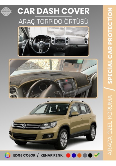 Volkswagen Tıguan 2007-2015 Torpido Örtüsü Ön Göğüs Koruma Torpido Koruma Tam Uyum Araca Özel - 580 Stiloto