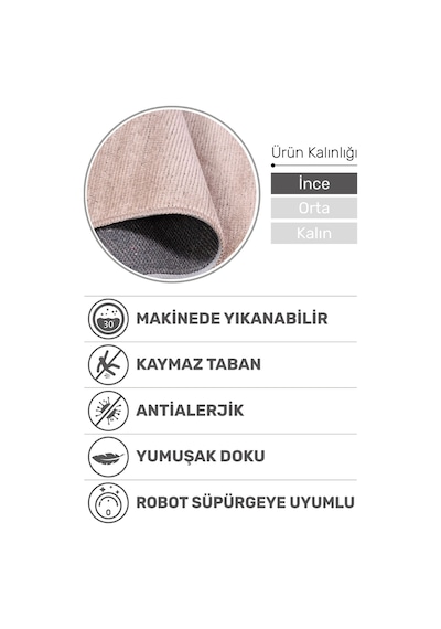 Azra Bej Özel Kaymaz Tabanlı Pamuk Dokuma Kilim
