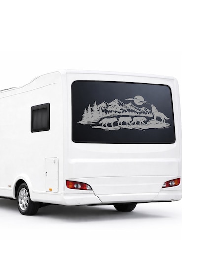 Doğa Manzarası Ve Kurt Sürüsü Karavan Sticker 150 X 62 Cm