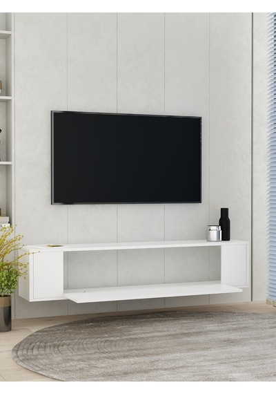 Aredamct Duvara Montaj Tv Sehpası Beyaz-gümüş Beyaz-gümüş