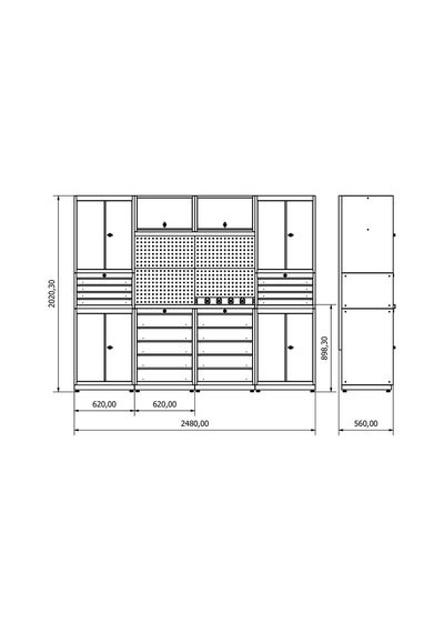 2.4 Metre Modüler Çalışma Tezgahı İe.36.18.18